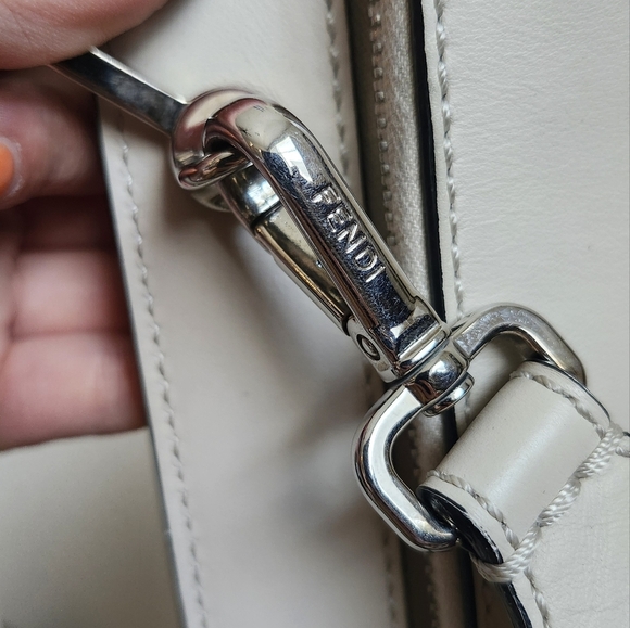 Fendi Cream Leather Dotcom Shoulder Bag Medium - Picture 13 of 16